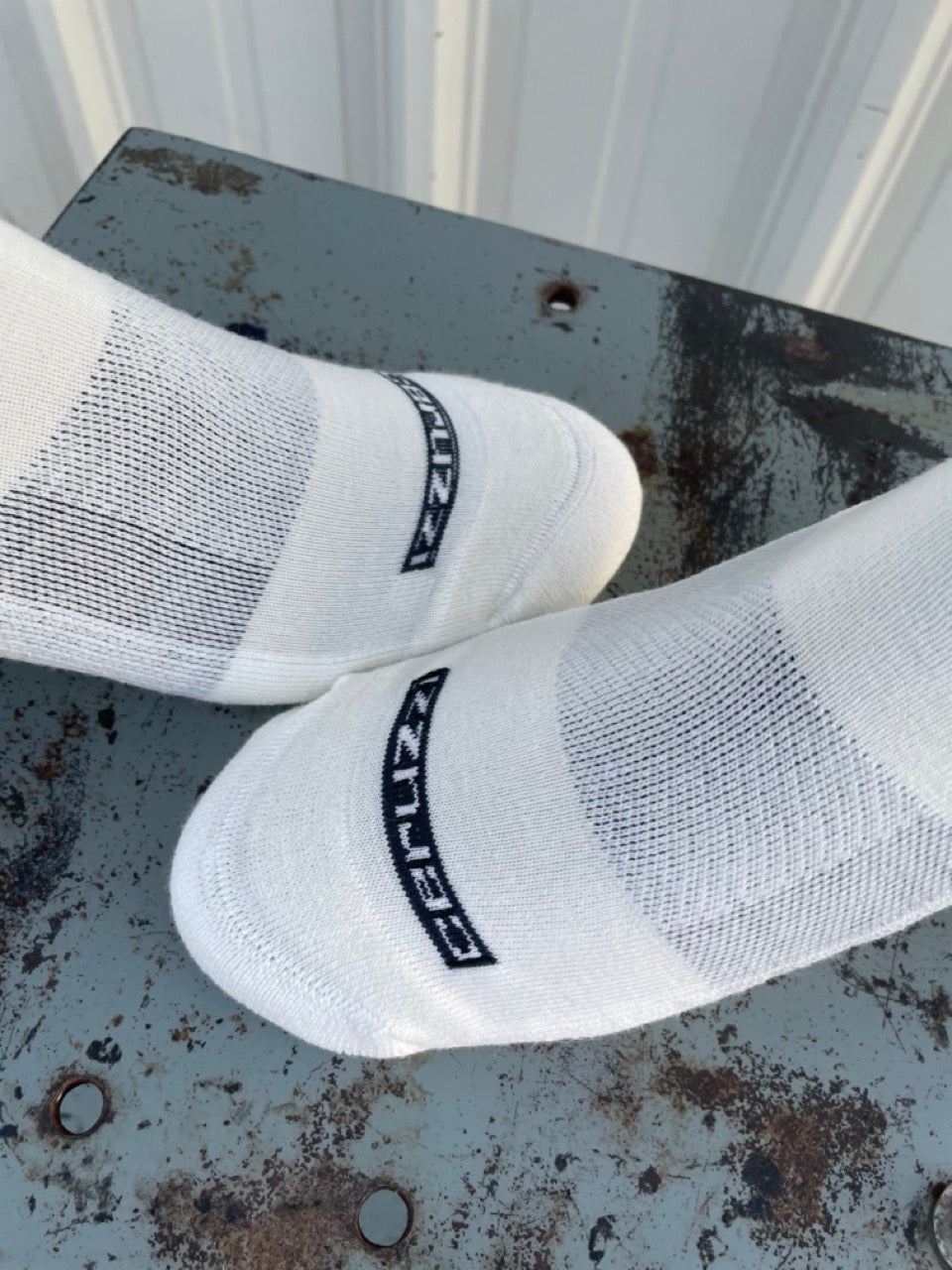 EC02 Merino 156 Performance White – 2 Pair Black/Orange logo